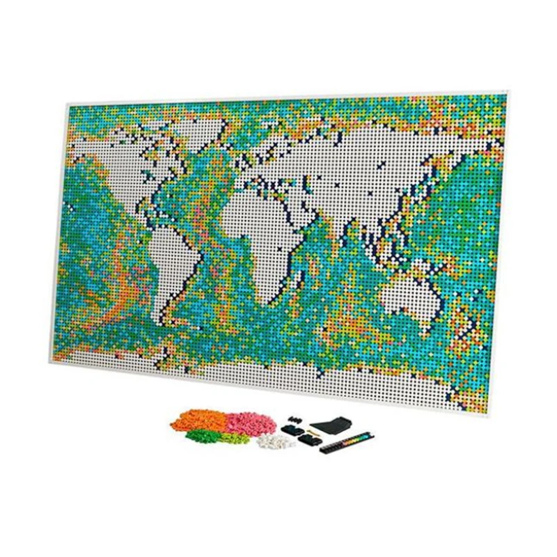 

11695Pcs Pixel Art Mosaic Pistures Building BlocksBricks Sets Creative Kids Gifts For Children 3 In 1 DIY Mural 31203 World Map