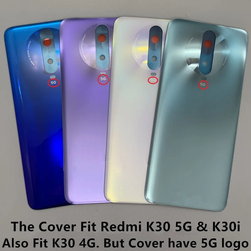 Фото K30 4G 5G задняя крышка аккумулятора для Xiaomi Redmi K30/K30i задний корпус стеклянный корпус замена запасных частей для ремонта + объектив камеры №4