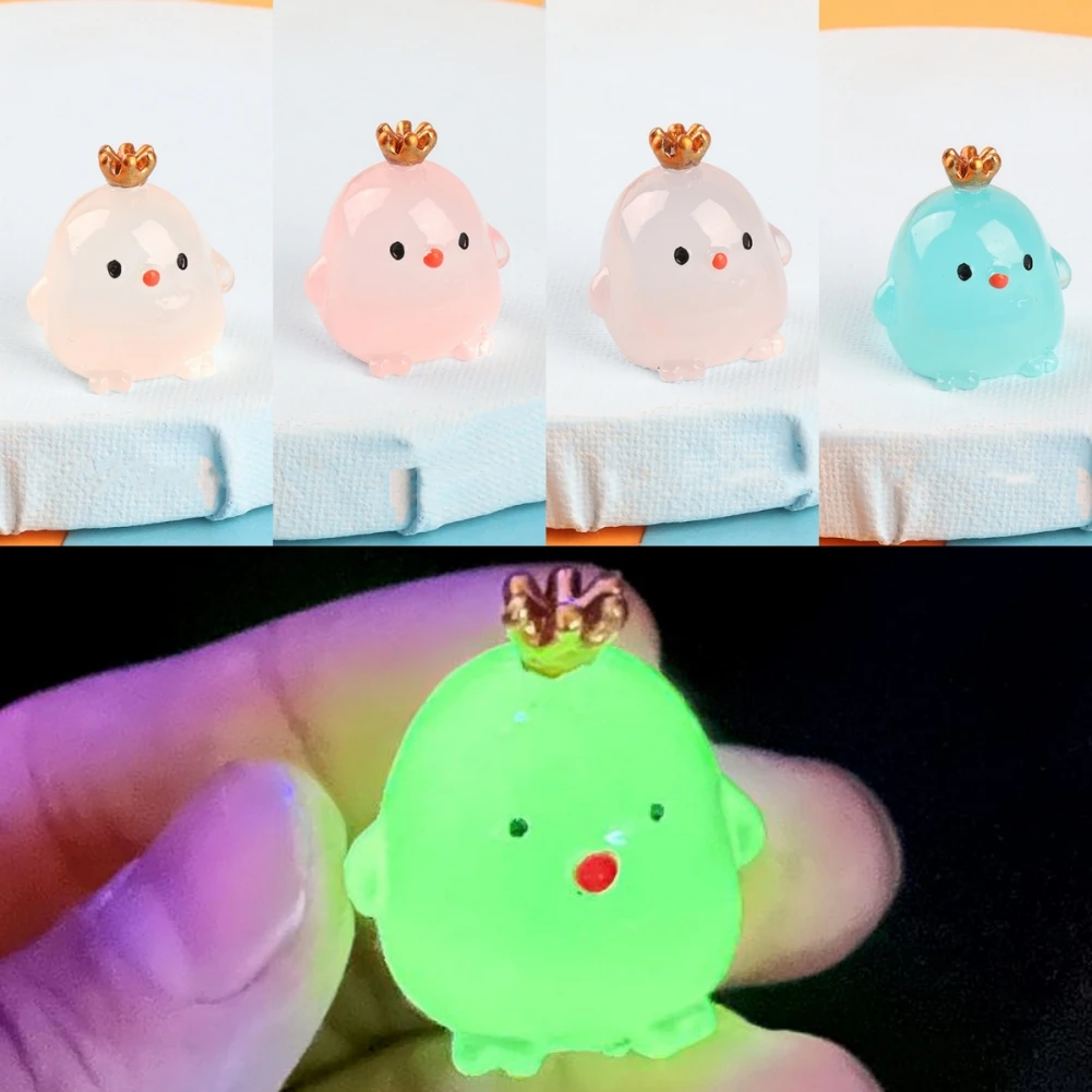 

Luminous Chicken Ornaments House Figurines Fairy Garden Ornaments Home Decoration Mini Craft Micro Landscaping DIY Accessories