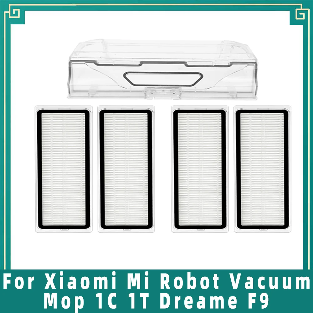 

For Xiaomi Mi Robot Vacuum Mop 1C 1T Dreame F9 Robot Vacuum Cleaner Dust Bin Box and Hepa Filter Replacement Spare Parts