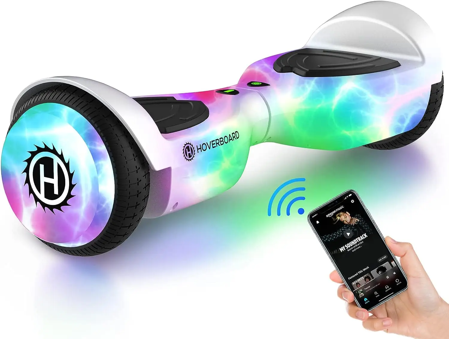 For Kids Ages 6-12, Hover Board With Music Speaker & Led Wheel Lights, All Terrain Hoverboard Gift For Boys Girls
