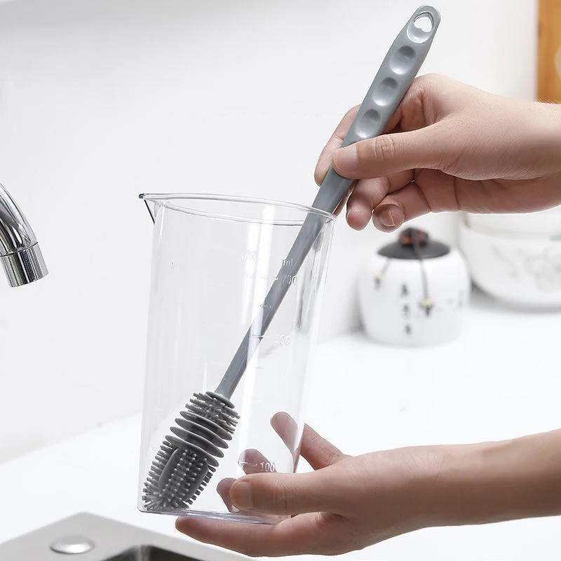 

Cup Brush Silicone Cup Scrubber Glass Cleaner Kitchen Cleaning Tool Long Handle Drink Wine Bottle Glass Cup Cleaning Brushes