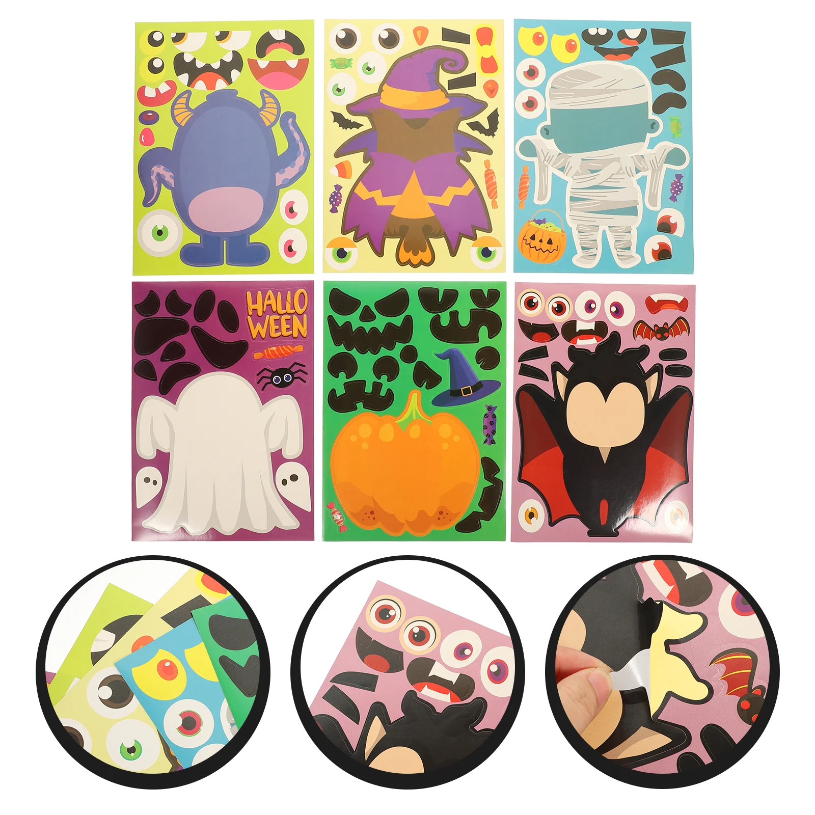 

Stickers Party Face Pumpkin Make Sticker Your Own Favors Decals Kids A Decorating Mixmatchsupplies Characters Games Funny Craft