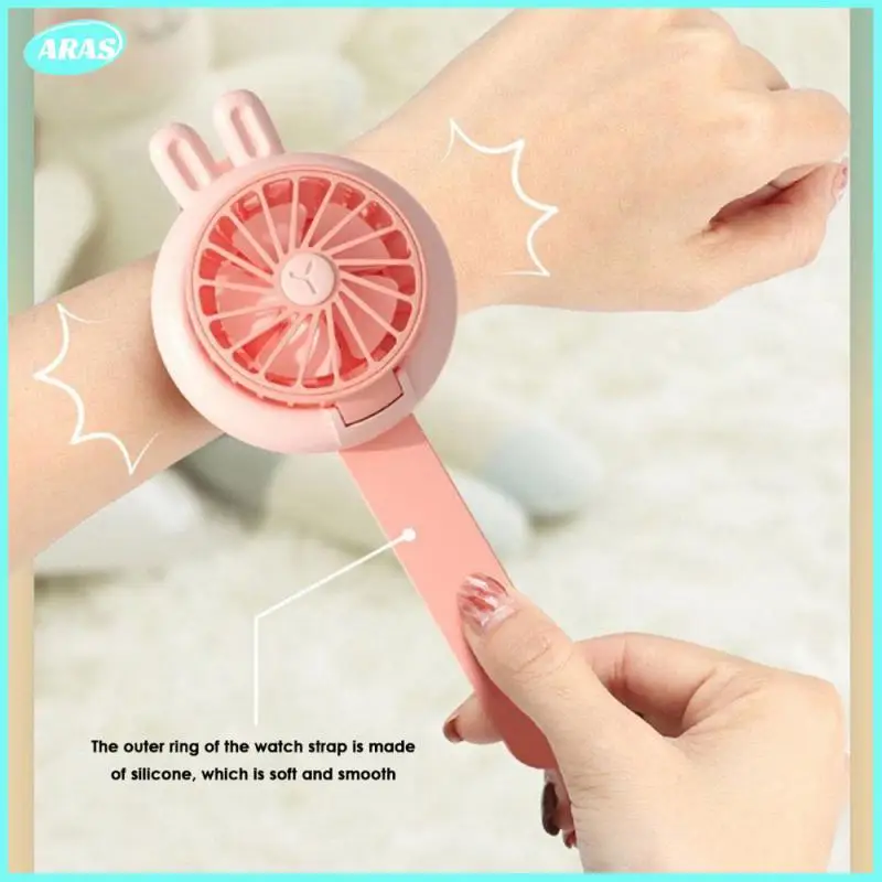 

Mute Cooling Fans Endurance With Colorful Lighting Third Gear Wind Speed Wrist Strap Toy Adjustable Angle Air Conditioner