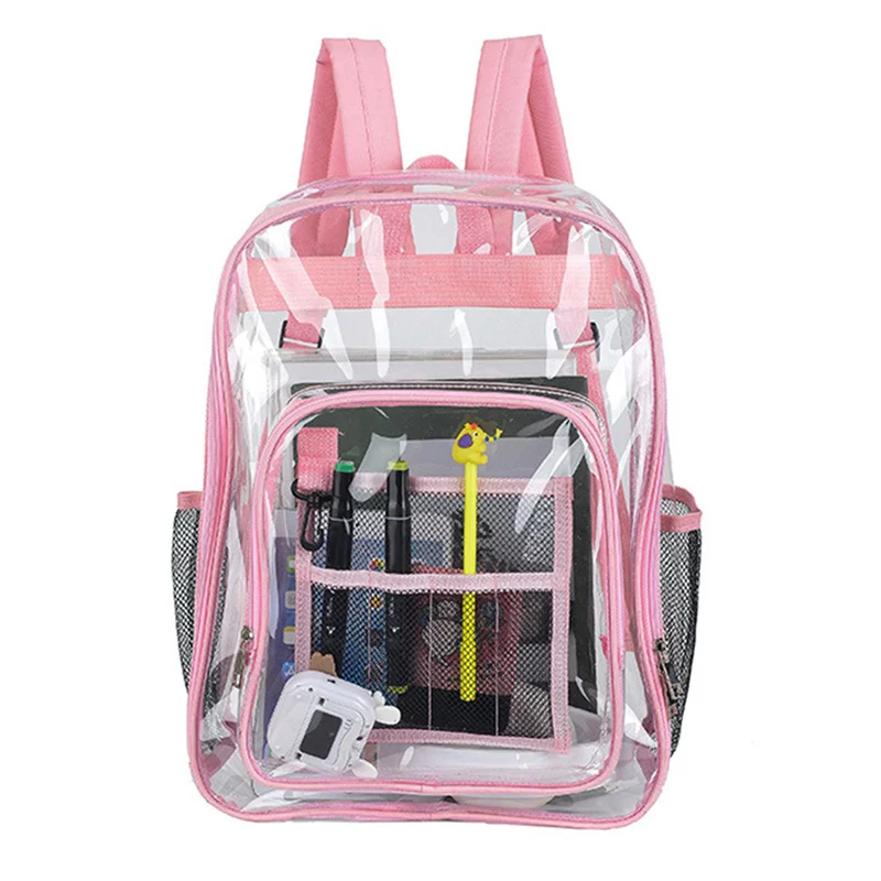 Transparent PVC Set Bag Waterproof Backpack Unisex Large Capacity Backpack Solid Clear Backpack Couple Fashion Bagback Designer images - 6