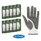 10 шт Мужские перчатки для гольфа, надетые на левую руку для правшей, брендовая упаковка, белая кожа, оптовая продажа