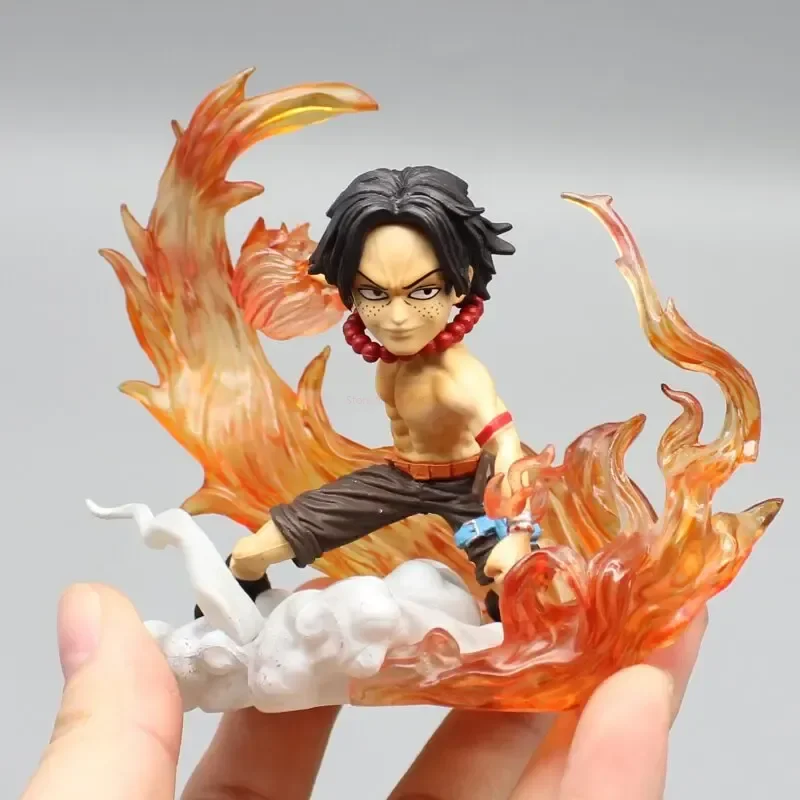 

One Piece Scene Small Sabo Small Fire Fist Ace Battle Q Version Anime Handmade Anime Figure Model Toys Gifts 10cm Pvc Collect