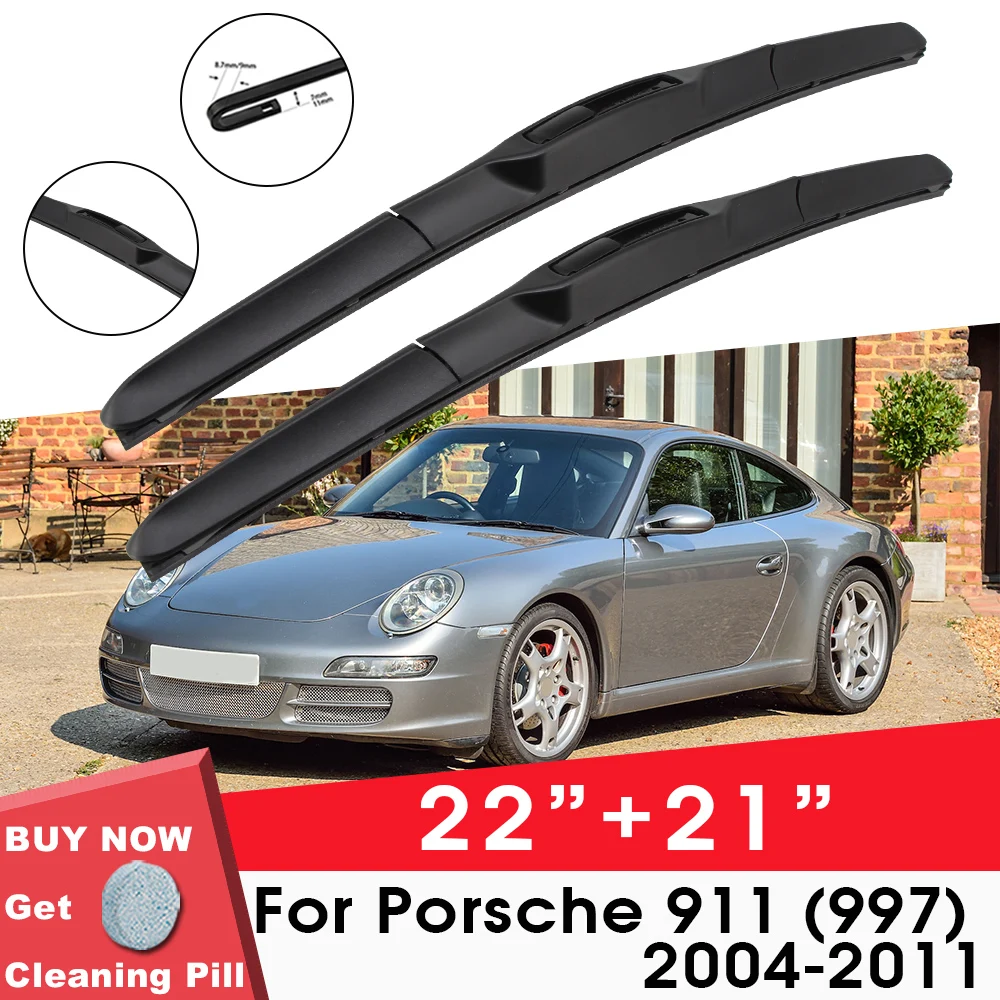 

Car Wiper Blade Front Window Windshield Rubber Wiper For Porsche 911 (997) 2004-2011 22"+21" LHD RHD Car Accessories
