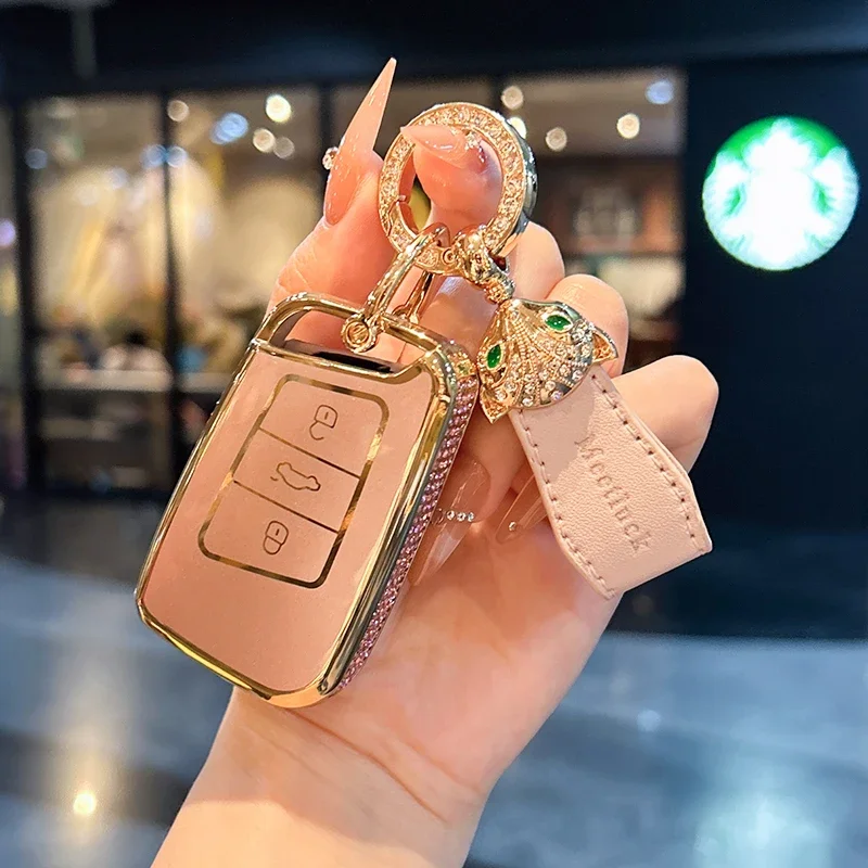 

Для Volkswagen чехол для ключей Sagitar Lavida Lamando Bora POLO Teramont CC Tiguan T-Roc Taylor Golf Keycover брелок автомобильный ключ