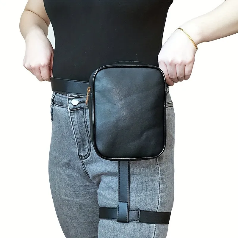 

INS Fashion Trendy Women's Waist Bag Leg Pack PU Leather Cool Girls Leg Bag Fanny Pack for Outdoor Hiking Motorcycle Purse