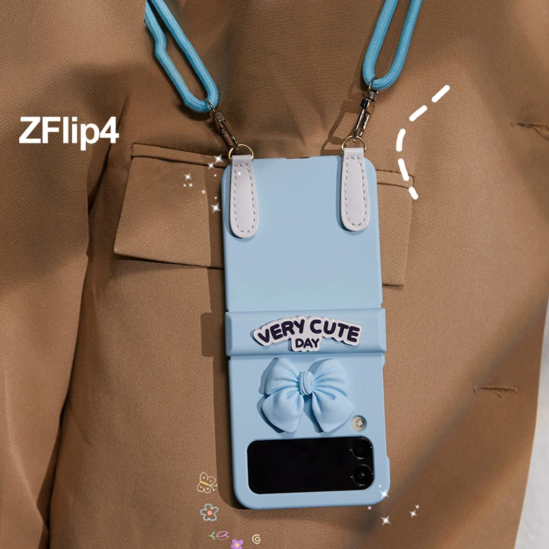 For Samsung Z Flip 4 Case 2022 Original Design New Phone Cover for Samsung Galaxy Z Flip 4 5G Cases Three-dimensional Bow