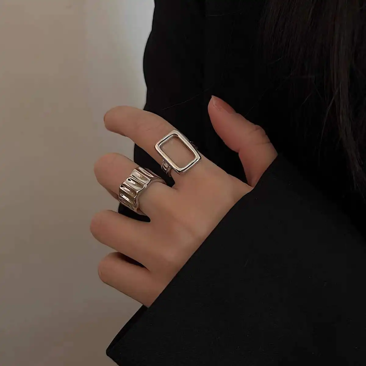 

Fashion Irregular Minimalist Adjustable Ring Jewelry Gifts Female Women Girl Valentine's Day Party