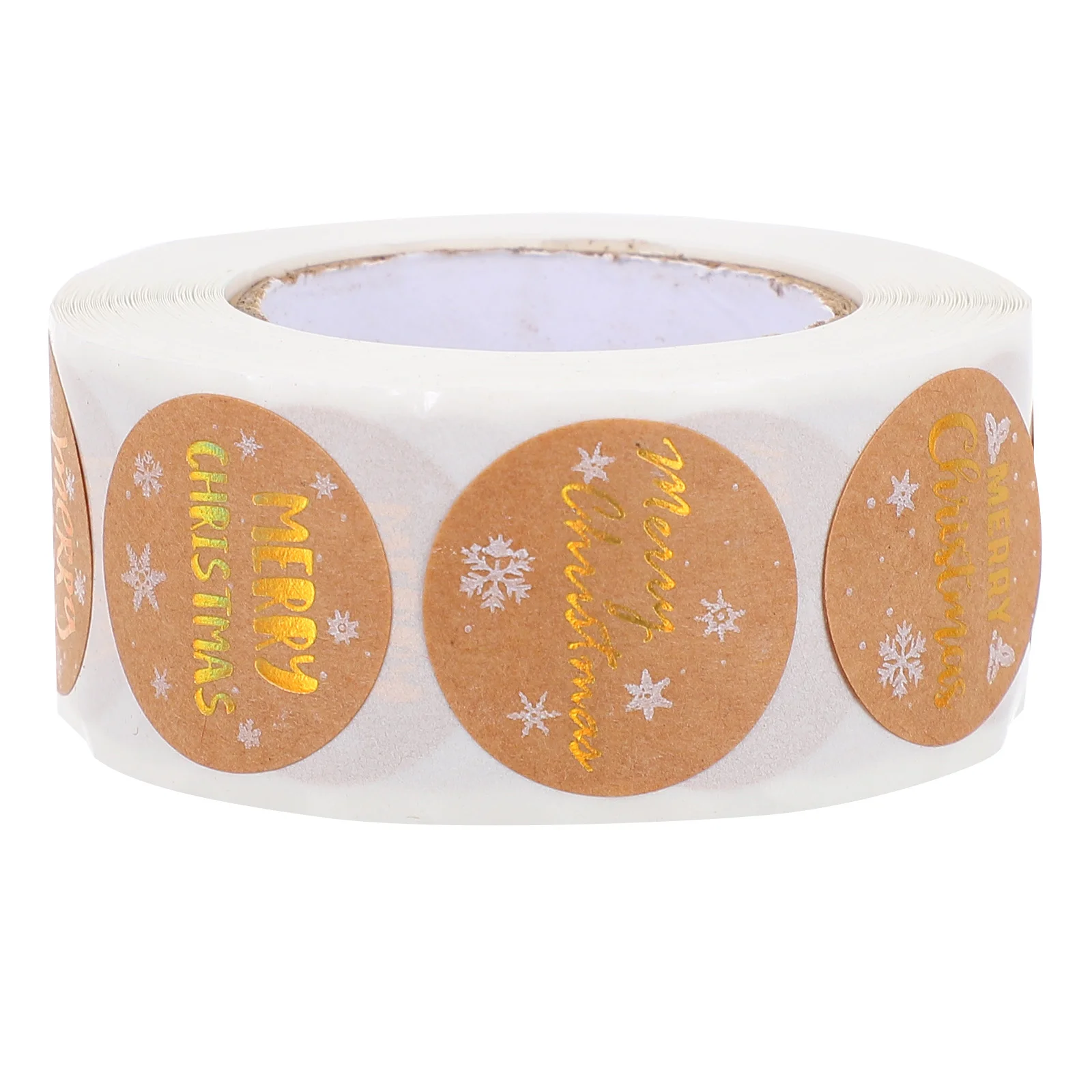 

1 Roll Adhesive Christmas Gift Stickers Round Christmas Tags for Gift Boxes Cards