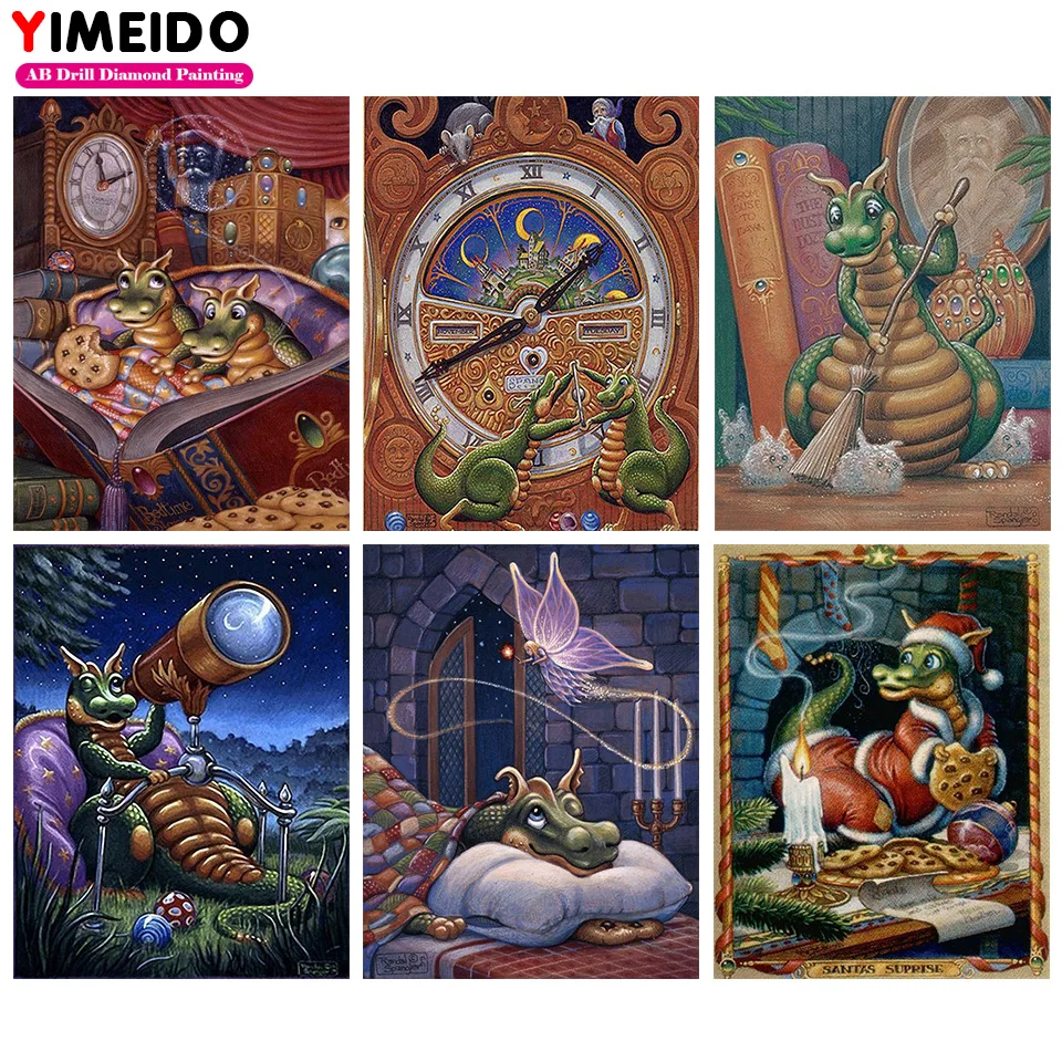 

Алмазная вышивка YIMEIDO с квадратными/круглыми стразами, картина из мультфильмов 5D «сделай сам», алмазная вышивка с драгоценными камнями, 3D до...