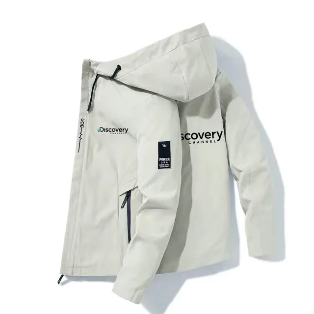 

Discovery-chaqueta bomber para hombre, cortavientos con cremallera, informal, a la moda aventura al aire libre Spring and Autumn