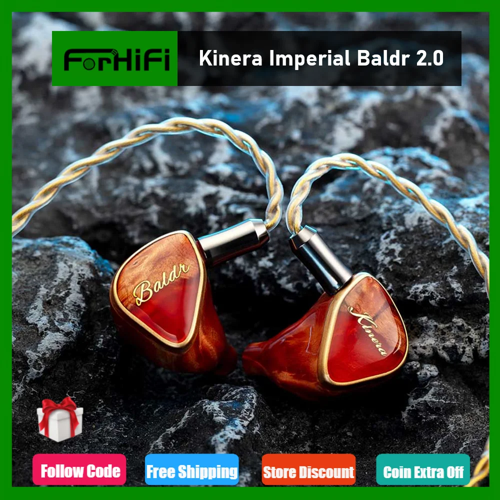 Наушники Kinera Imperial Baldr 2,0, наушники 4EST + 2BA + 1DD с монитором драйвера, обновленный полностью сбалансированный кабель 4,4 мм, Hi-Fi музыкальные наушники IEMs