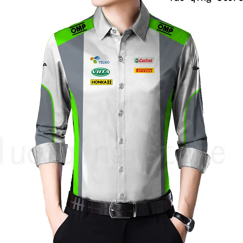 

2023 WRC Outdoor Cross-country Extreme Sports Fashion Breathable top Rally Super Long Sleeve Shirt Polo Men's Skoda Team T-shirt