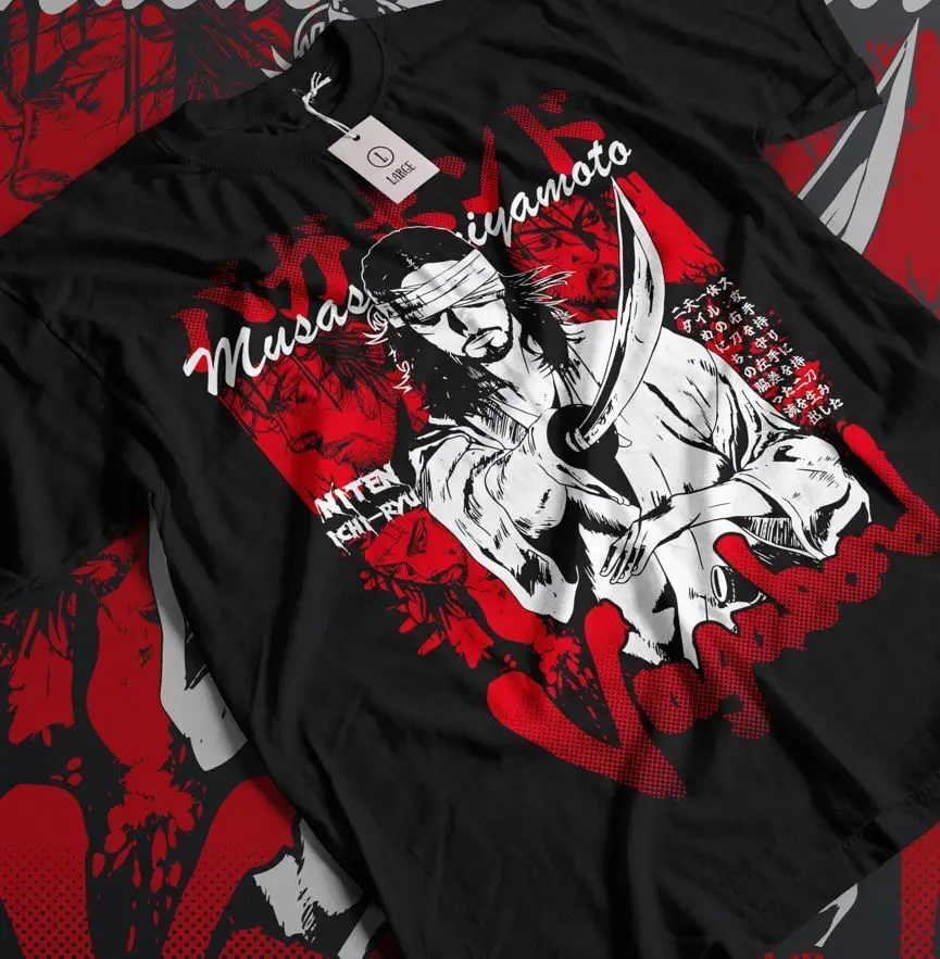 Футболка Vagabond Мусаси Миямото матачи хониден Аниме Манга рубашка все размеры