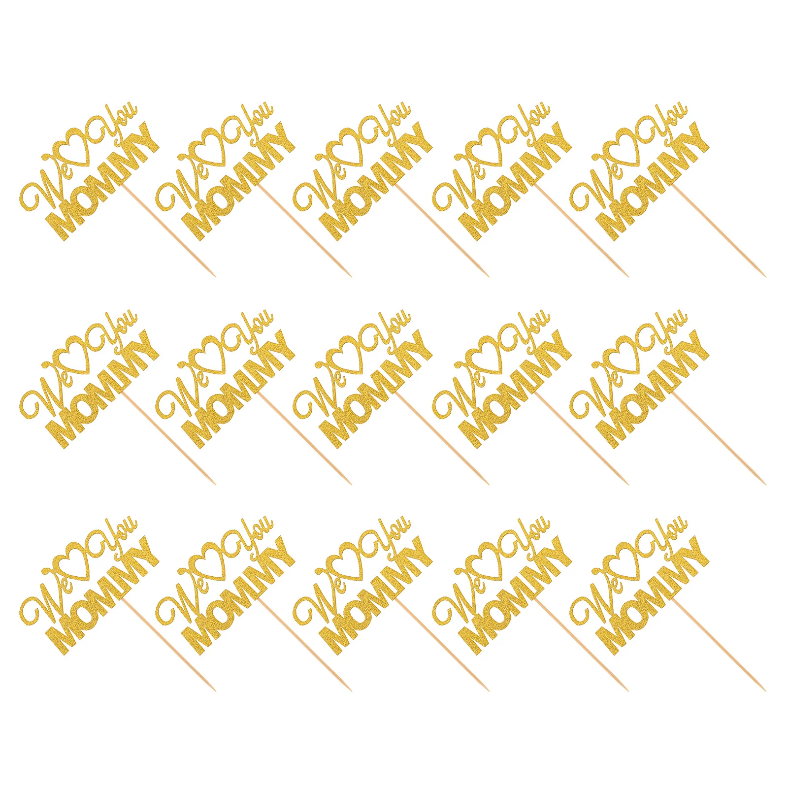 

15pcs Mom Mother's Day Cupcake Picks Party Cake Decoration Cake Picks Toppers