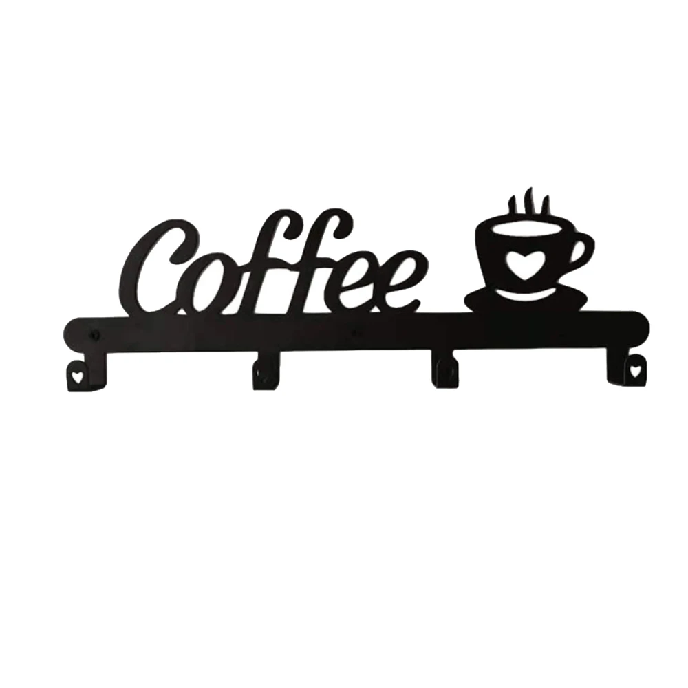 

Coffee Mug Holder Wall Mounted(4 Hooks),Kitchen or Coffee Bar Decor Sign,for Coffee Mug Hangers Display and Organizer