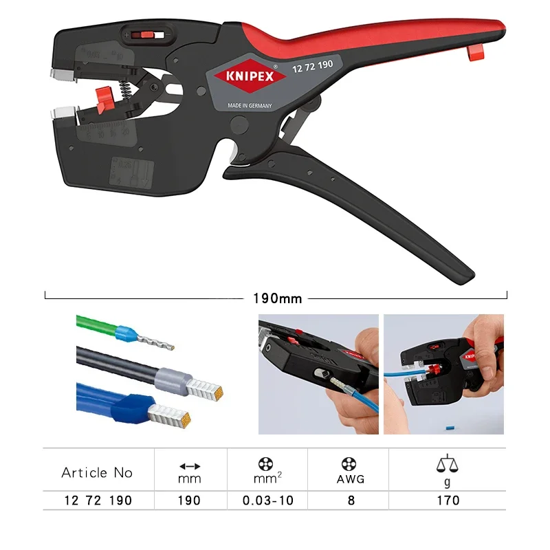 

KNIPEX 12 72 190 NexStrip многофункциональный инструмент для электрика