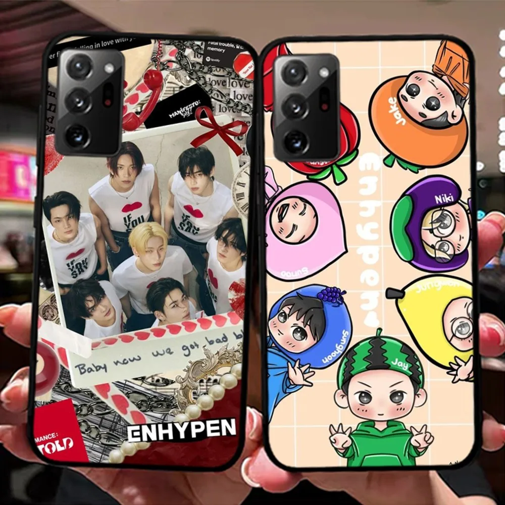 Korean Boy Group E-ENHYPEN Phone Case For Samsung Note 8 9 10 20 pro plus lite M 11 30 21 31 51 A 22 42 02 03
