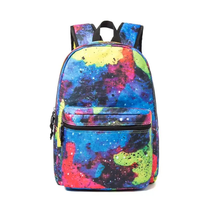 Unisex Printed Backpack Simple Pattern Bookbag Classic Travel Daypack for Laptop and Tablet, Rainbow