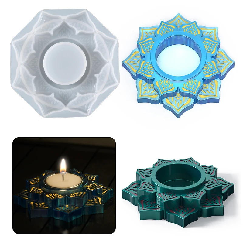 

Lotus Flower Silicone Mold Handmade Epoxy Resin Accessories DIY Home Decor Aromatherapy Lotus Candle Holder Mold Decoracion Uñas