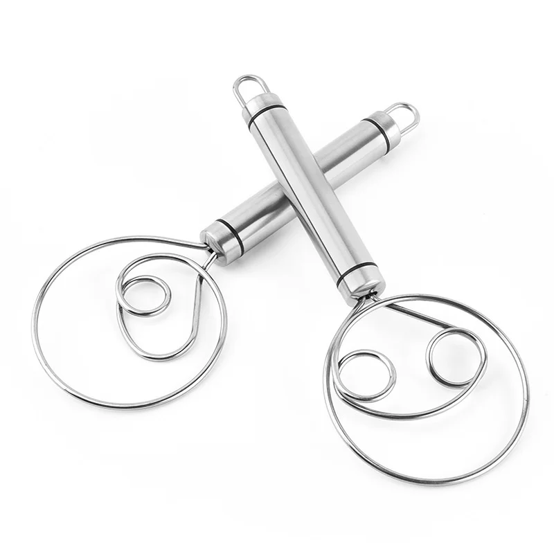 Stainless Steel Danish Dough Whisk Flour Whisk Kitchen Dough Whisk Mixer Blender Bread Making Tools for Baking Cake Pizza