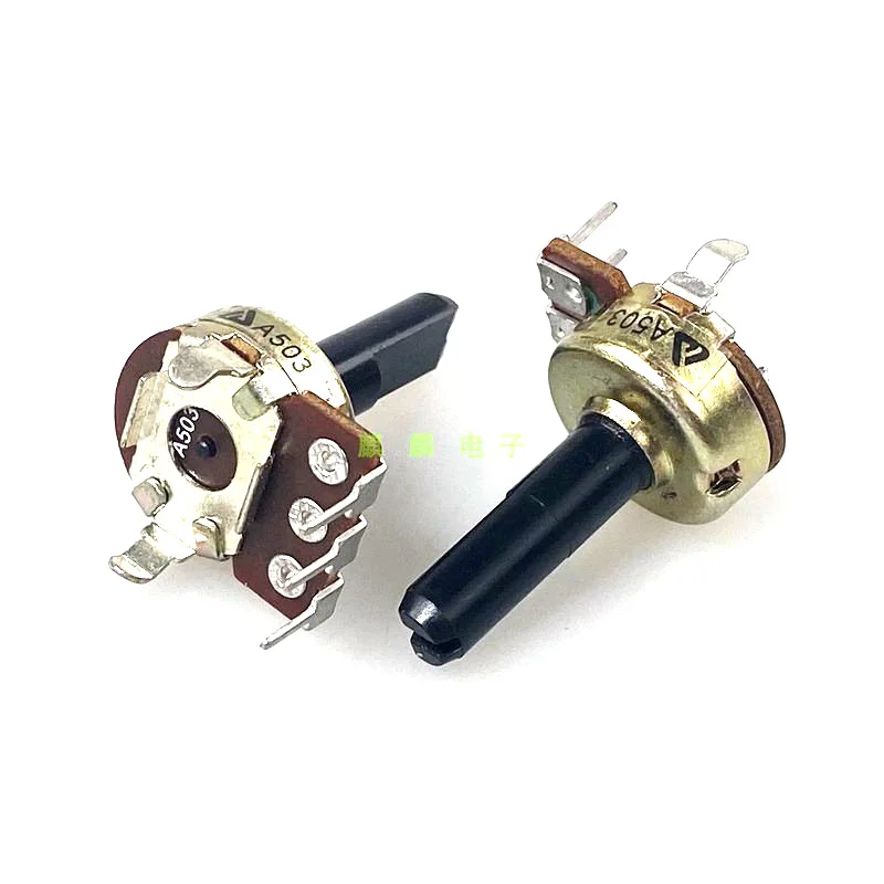 

2PCS 161 Type A50K A503 Vertical Single Fever Audio Speaker Amplifier Volume Potentiometer 3-Pin D Shaft Length 21mm