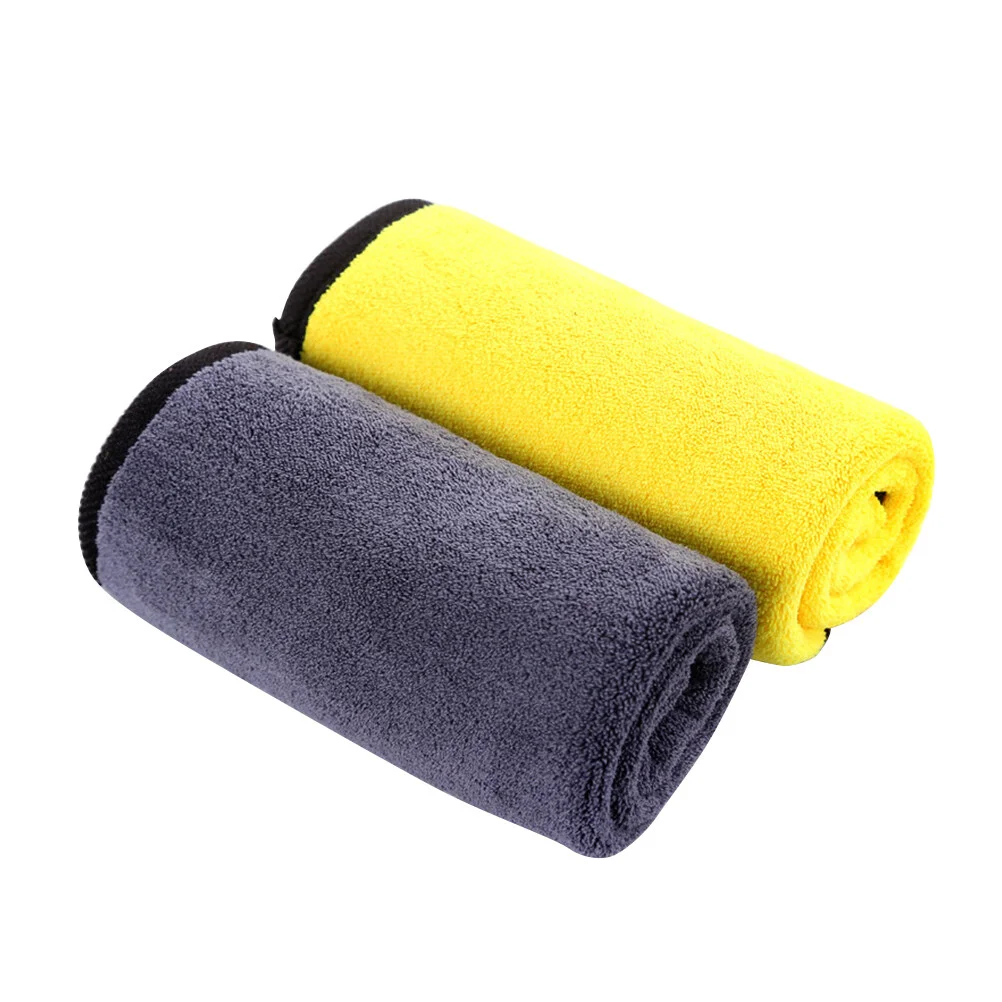 

2 Pcs Polishing Cloth Thickening Absorbent Towel Polyester Cleaning Car Wash Rags Double-sided