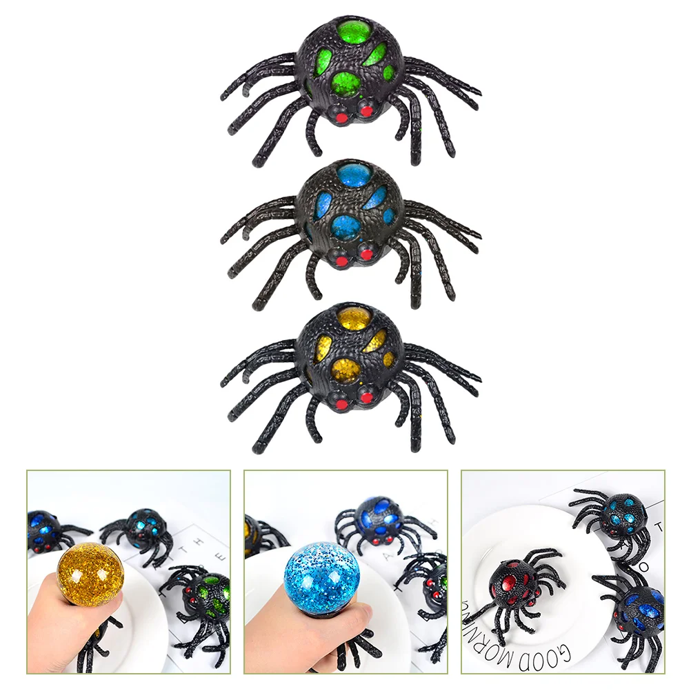 

3pcs Spider Squeeze Toys Stress Relief Toys Decompression Toys Funny Prank