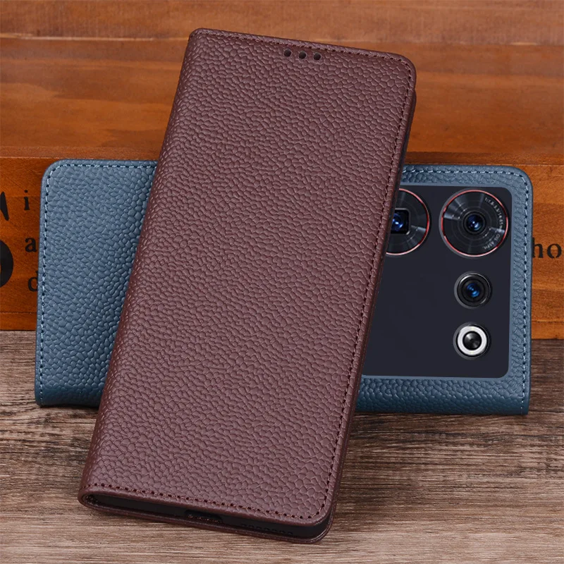 

Hot Sales Luxury Genuine Leather Flip Phone Cases For For Zte Nubia Z50 Ultra Leather Half Pack Phone Cover Case Shockproof