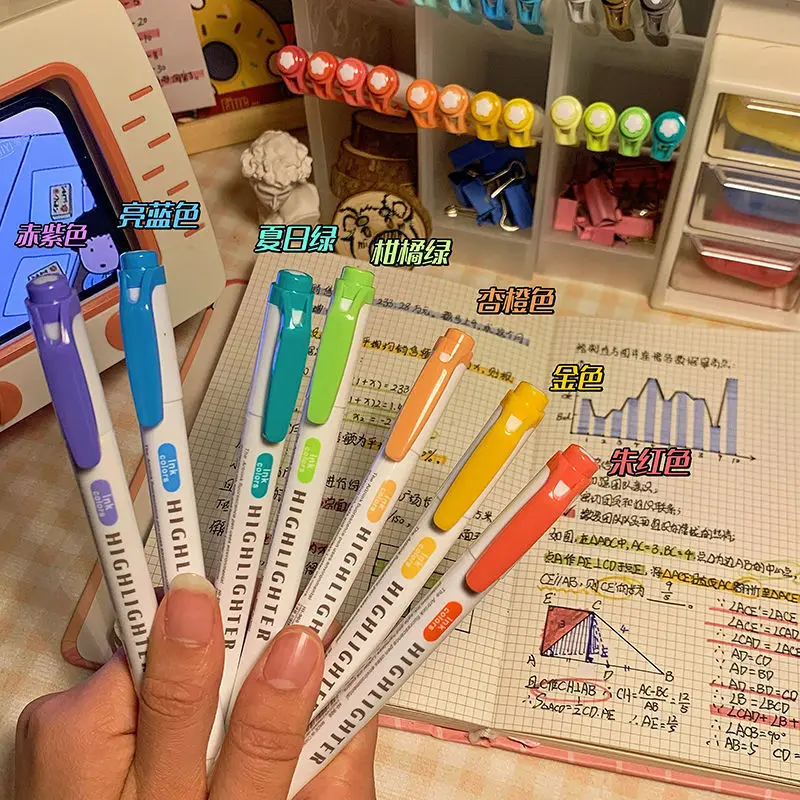 

Двусторонний маркер-Хайлайтер для костюма, 25 цветов, маркер-ключ, двусторонний безореоловый маркер, яркий аксессуар для студентов