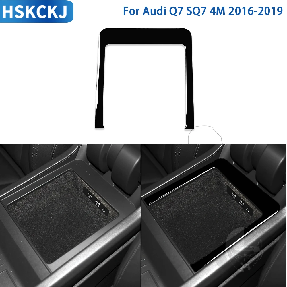 

Аксессуары для Audi Q7 2016 2017 2018 2019 автомобильное пианино черное пластиковое интерьерное ручное устройство рамка отделка стикер для SQ7 4M