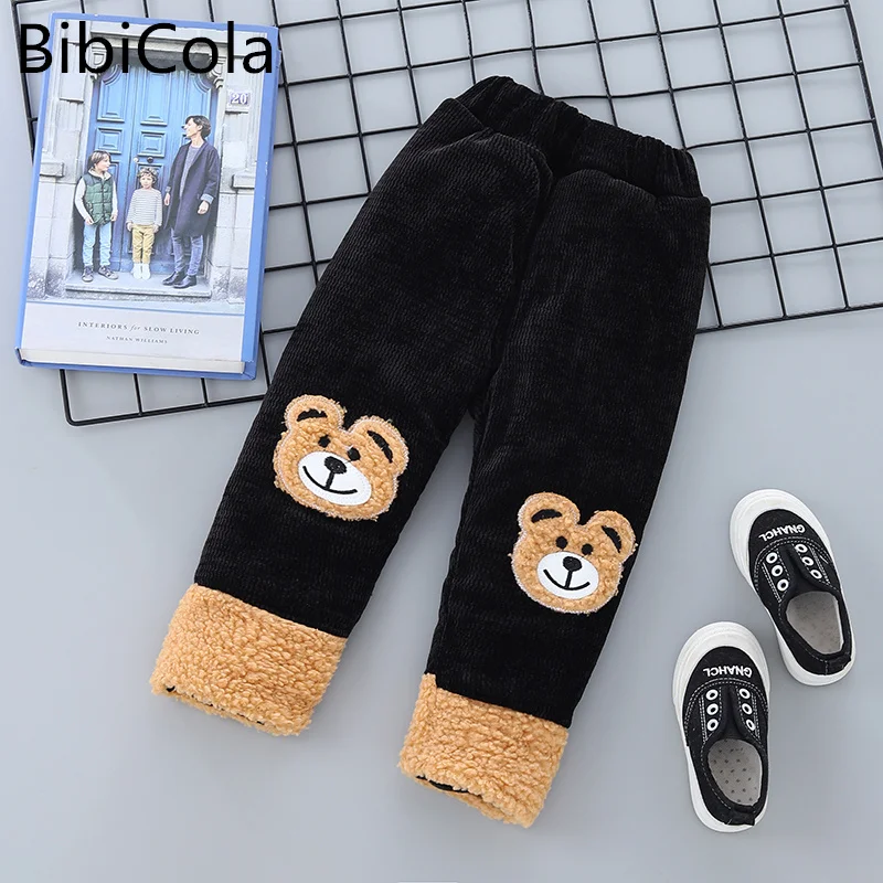 

Winter Children Pants baby Girls Boys Plus Velvet Thick Jeans High Waist Warm Trousers Kids 1 to3Years Baby Clothes Pencil Pants