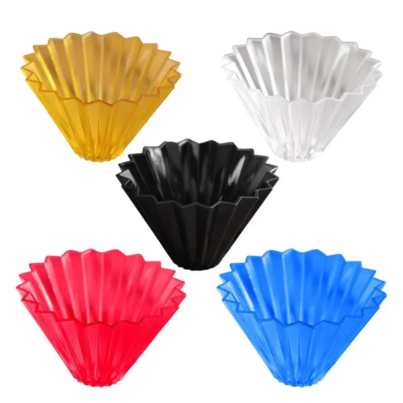 

Coffee Filter Cup With Wood Stand Pour Over Coffee Dripper With Elegant Flower Shape, Accompanied By A Stylish Wooden Stand