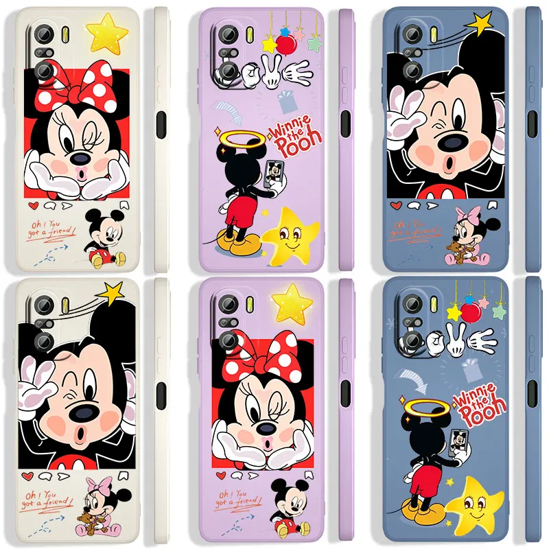 

Disney Mickey and Minnie Mouse For Xiaomi Redmi K50 K40 10X 10 9T 9AT 9A 9C 8A 8 7 6A 5A Gaming Pro Liquid Rope Phone Case Capa