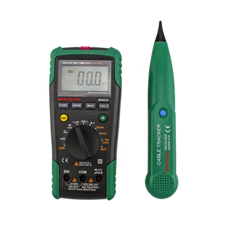 

Professional MS8236 Digital Multimeter + Network Cable Track Tester Tone Telephone Line Check Non-contact Voltage Detect
