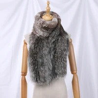 brand new 2021 genuine real rex rabbit fur womens fashion fur scarf long scarves silver fox fur knitted wraps winter warm boa