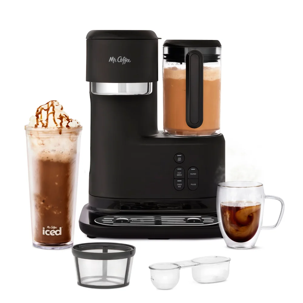 

Mr. Coffee Single Serve Frappe and Iced Coffee Maker with Blender, Black coffe machine