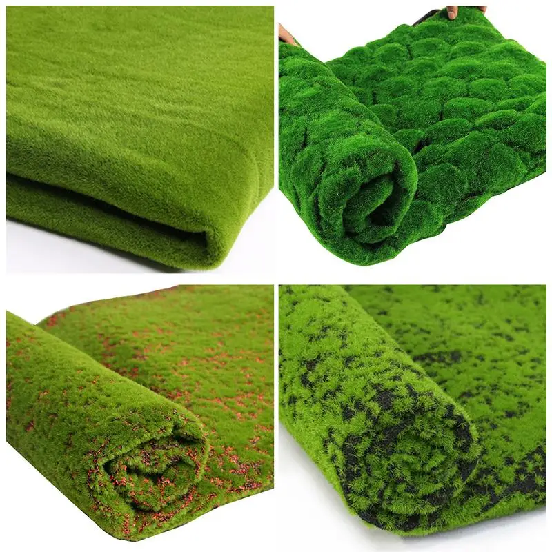 

X1m Stone Shape Moss Grass Mat Indoor Green Artificial Lawns Turf Carpets Fake Sod Moss For Home Hotel Wall Balcony Decor