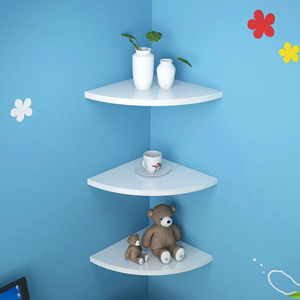 

Corner Wall Shelf Floating Shelves Bookshelf Mount Rack Organizer Wood Modern Holder Wooded Hanging Storage Wooden Mounting