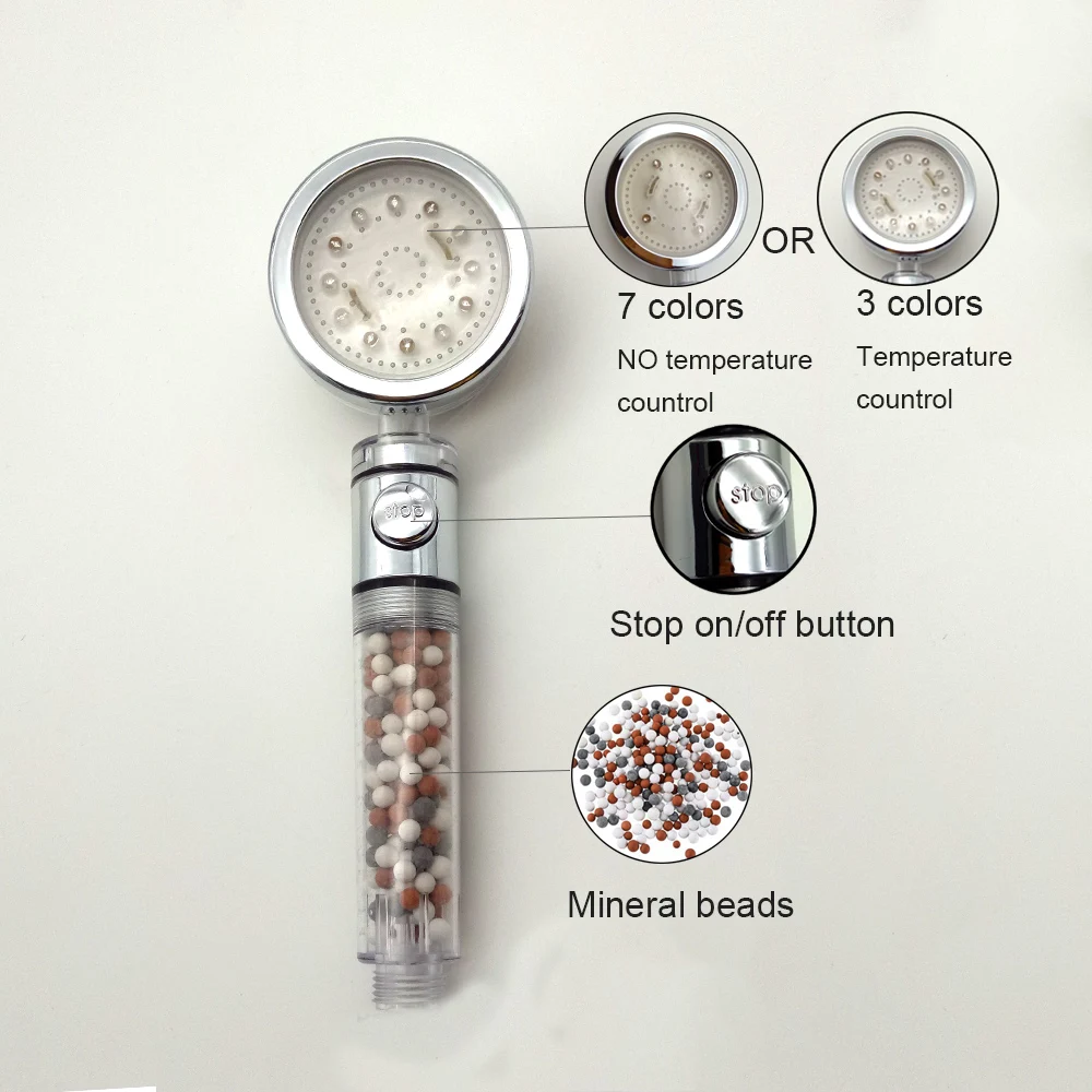 Насадка для душа Z &amp L со светодиодной подсветкой и кнопкой остановки |