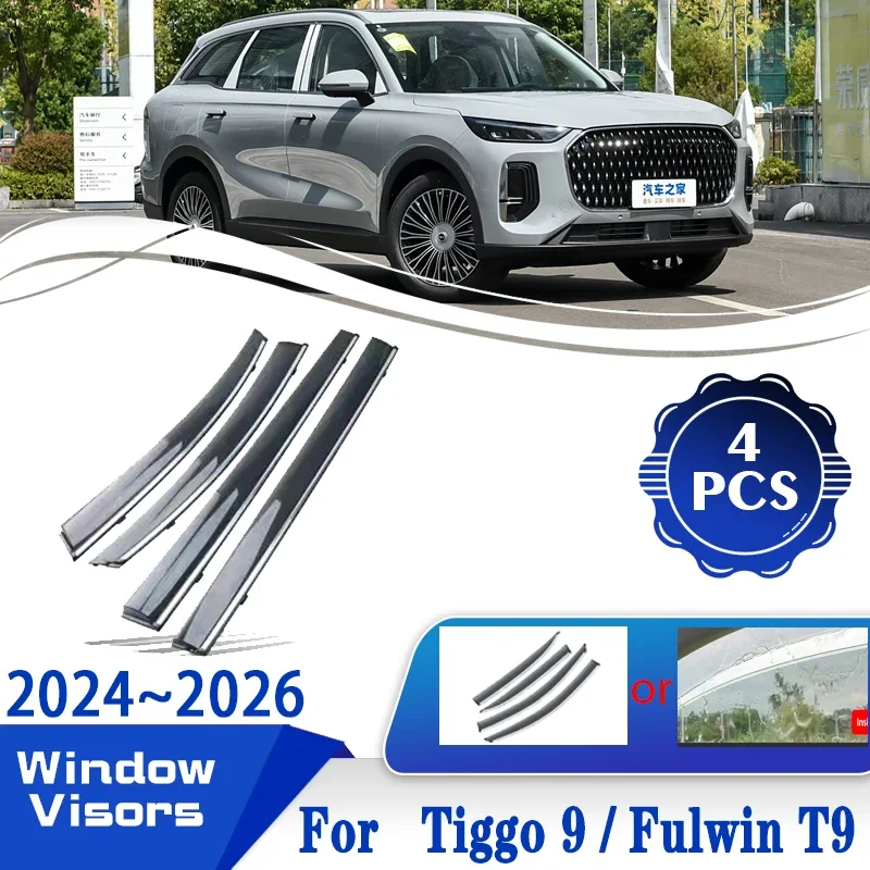 Для Chery Tiggo 9 8 L Fulwin T9 2024 2025 2026 Роскошные автомобильные козырьки от ветра и дождя