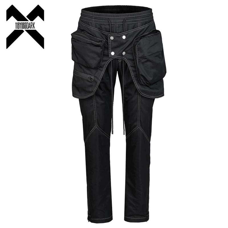 Tactical Functional Cargo Pants Joggers Men Zipper Design Big Pockets Trousers 2022 Autumn Hip Hop Streetwear Pant Black