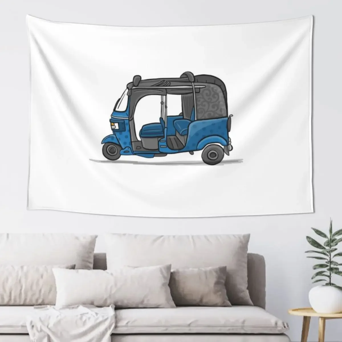 Тукtuk мотоцикл Азиатский такси Гобелен Декор комнаты Эстетический декор