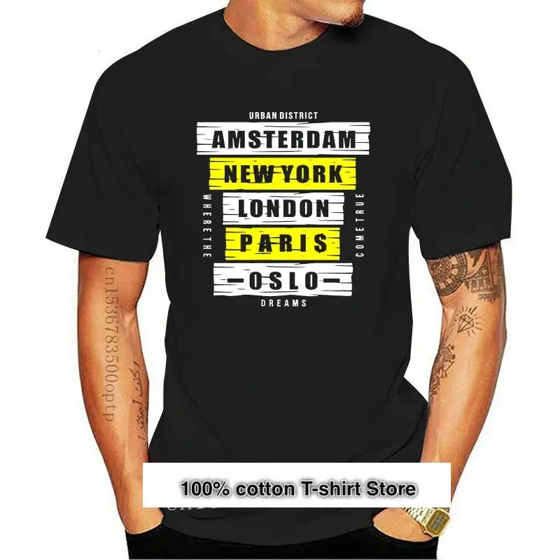 

Camiseta Unisex para jóvenes de mediana edad, camisa de Nueva york, Londres, París, oslover, Discover Dreams, 2021