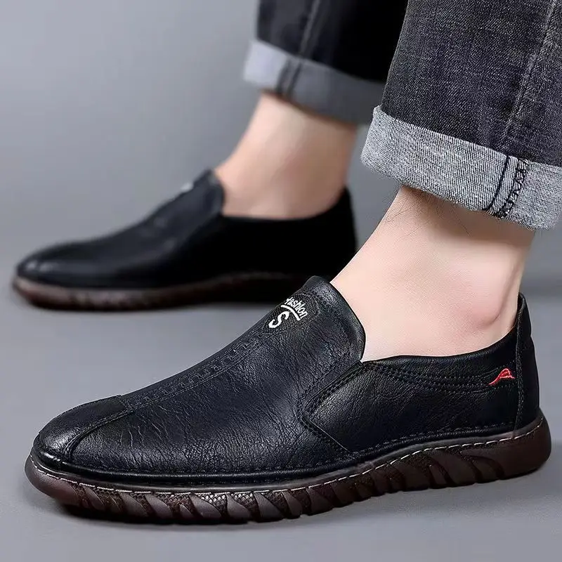 

New Listing Genuine Leather Men Casual Shoes Luxury Brand 2022 Mens Loafers Moccasins Breathable Slip on Black Driving Shoes