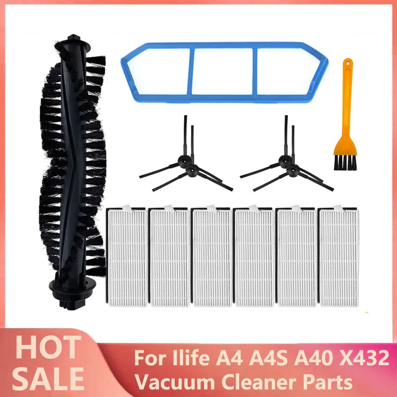 

Hepa Filter Net Robot Vacuum Cleaner Primary Filter Main Side Dust Brush Replacement for Ilife A4 A4s A40 X432 Sweeper Parts